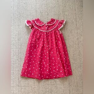 Rachel Riley 4T Red Dress with Heart Pattern
